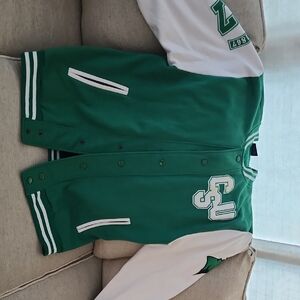 Green and White Varsity Jacket